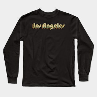 Los Angeles // Vintage Rainbow Typography Style // 70s Long Sleeve T-Shirt